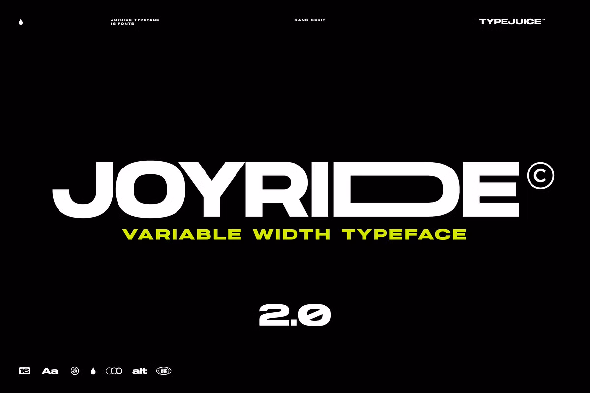 Joyride Extended font specimen