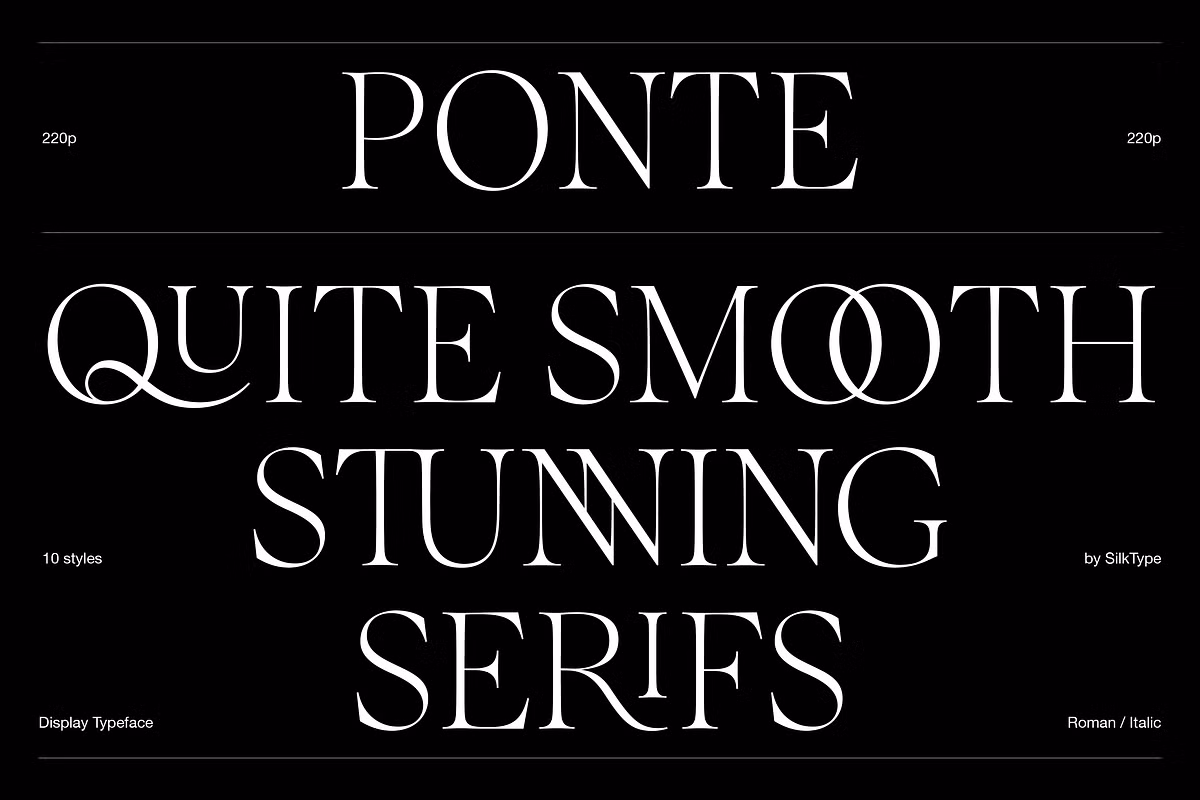 Ponte — 10 Font Family font specimen